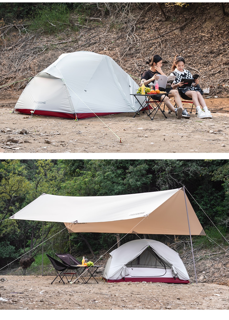 Cheap Goat Tents PACOONE Ultralight 20D Nylon Camping Tent Portable Backpacking Cycling Tent Waterproof Outdoor Hiking Travel Tent Beach Tent New   